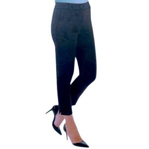 🆕 Dalia Black Pants Trousers Cropped 2Ankle Taper Leg Cotton Black Size 10